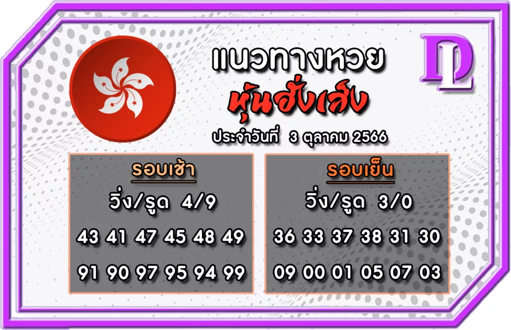 หวยหุ้นฮั่งเส็ง 3/10/66